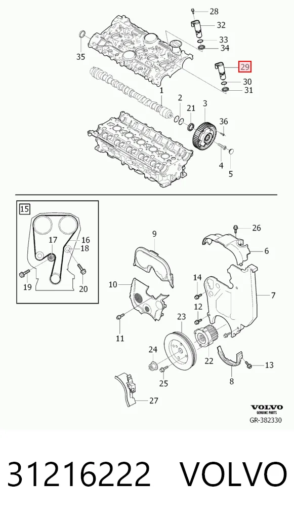 31216222 Volvo Клапан положения фаз распредвала