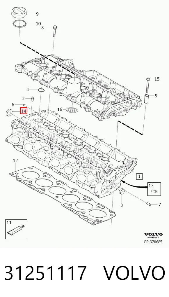 31251117 Volvo Заглушка распредвала
