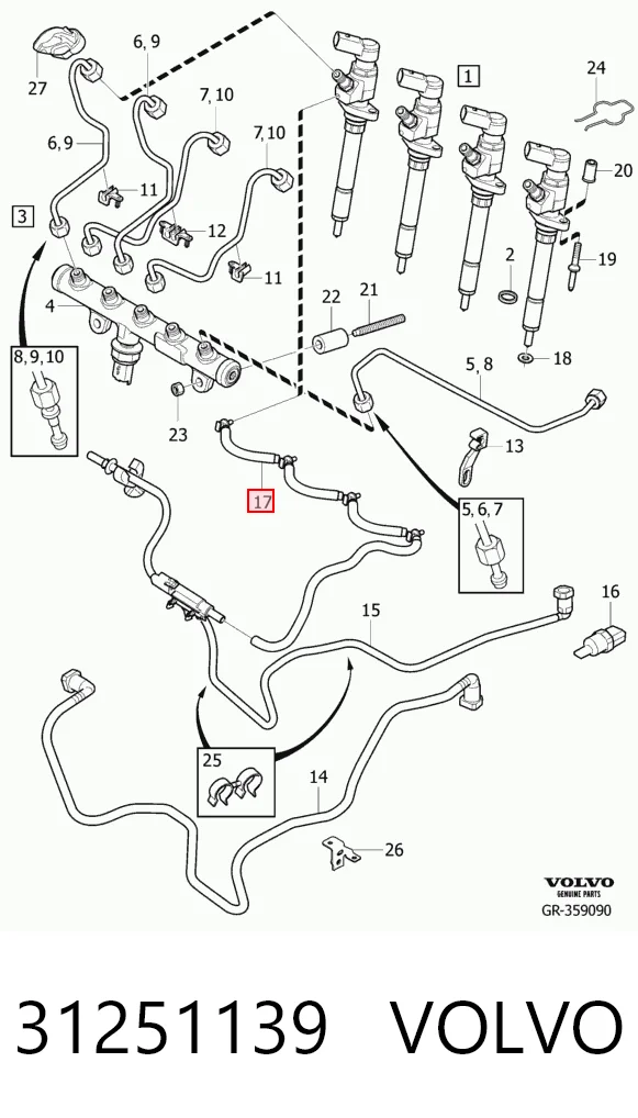Трубка топливная, обратная от форсунок Volvo S40 II седан (MS) (2004 - 2012) цена, от 19.33 USD