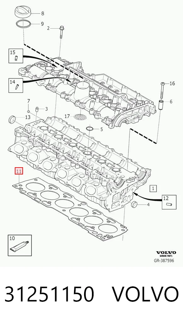 31251150 Volvo Прокладка головки блока