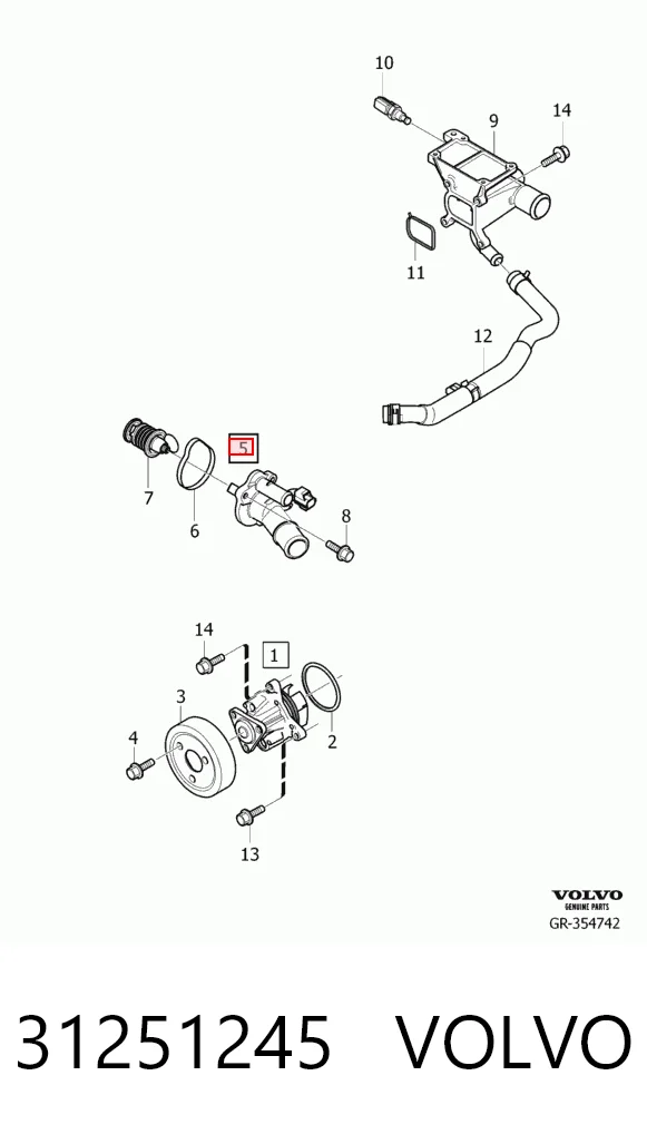 31251245 Volvo Авто термостат