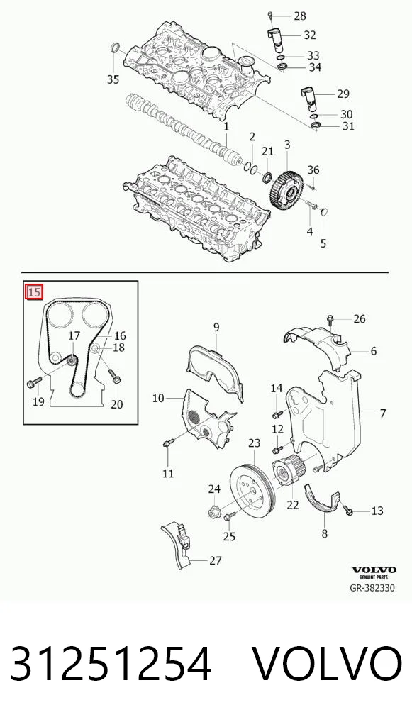 31251254 Volvo Комплект ремня ГРМ