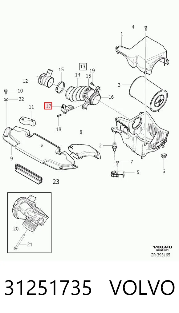 31251735 Volvo Датчик расхода воздуха