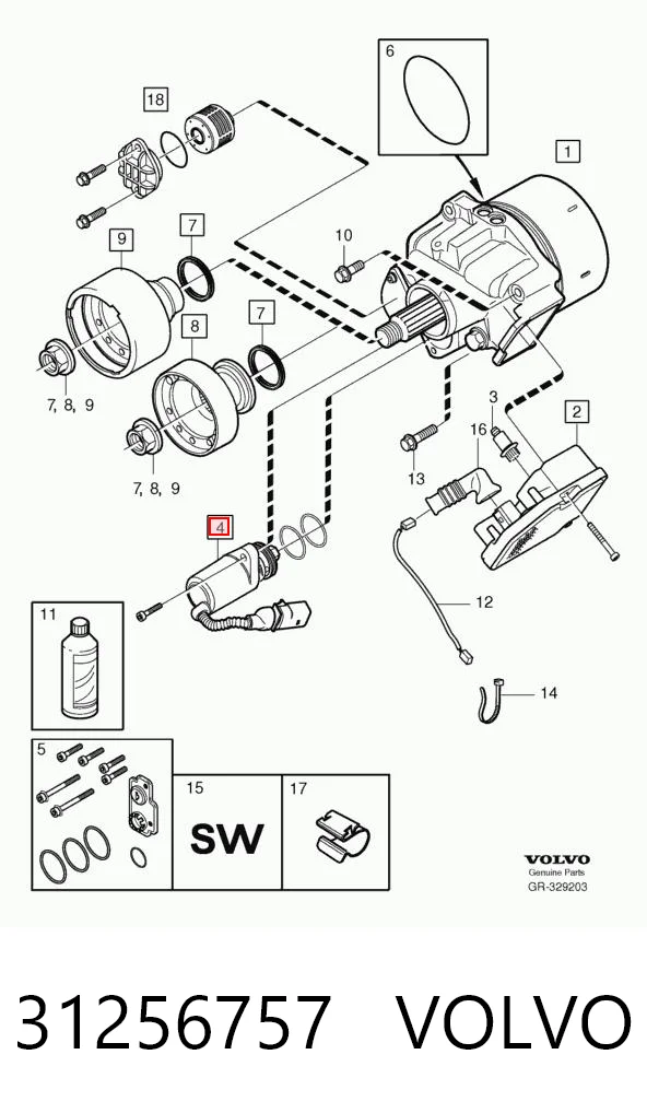 31256757 Volvo Насос муфты Haldex