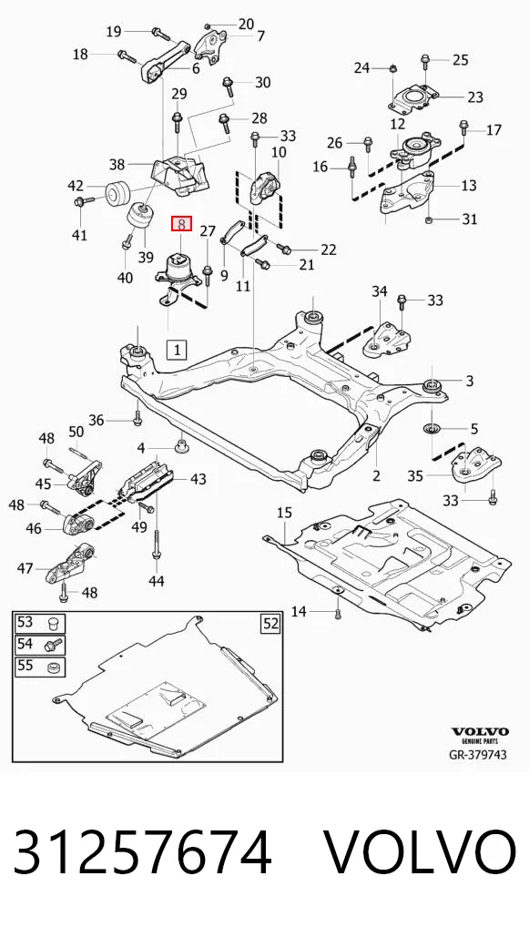 31257674 Volvo Подушка передней опоры двигателя