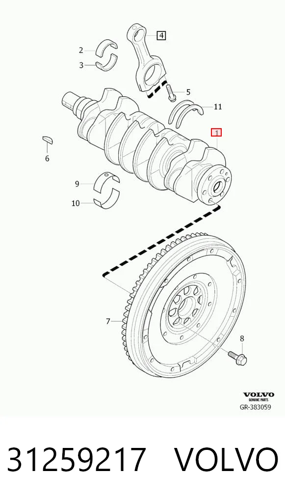 Вал коленчатый и маховик Motus MTS0303 цена, от 204.67 USD