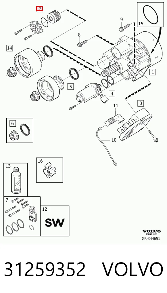 31259352 Volvo Фильтр муфты Haldex