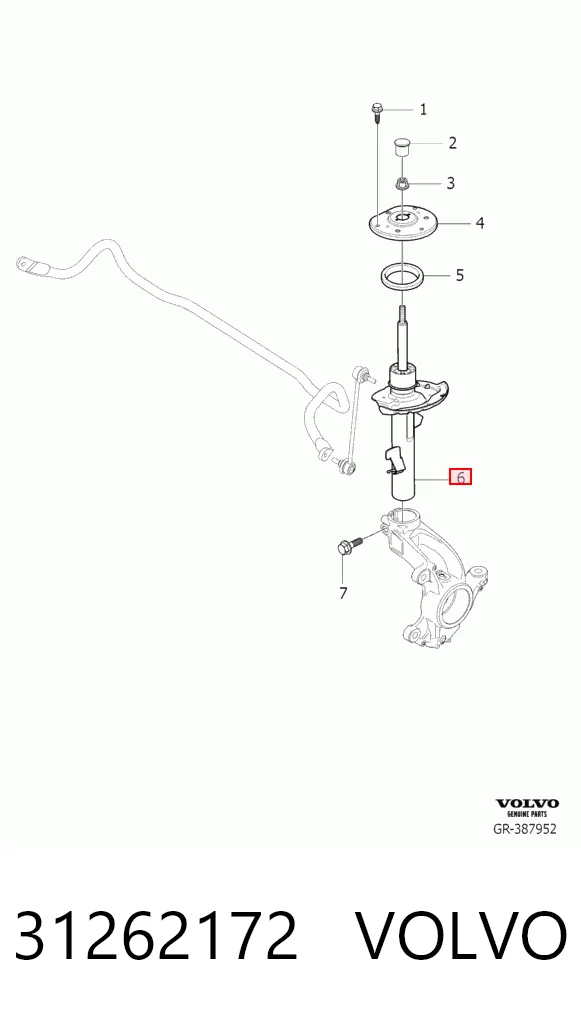 31262172 Volvo Амортизатор передний левый