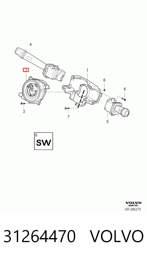 31264470 Volvo Кольцо подушки безопасности