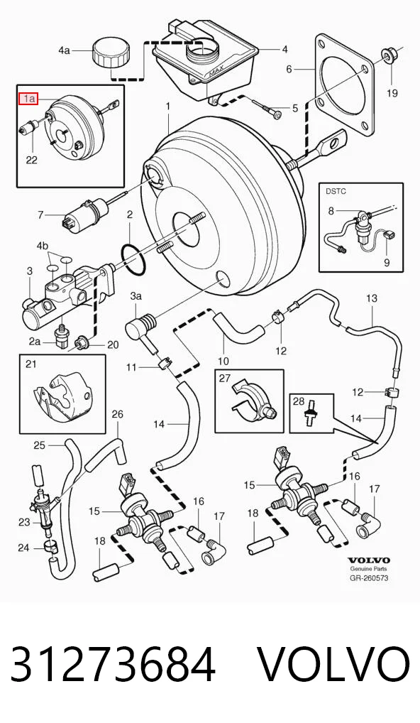 31273684 Volvo Усилитель тормоза вакуумный