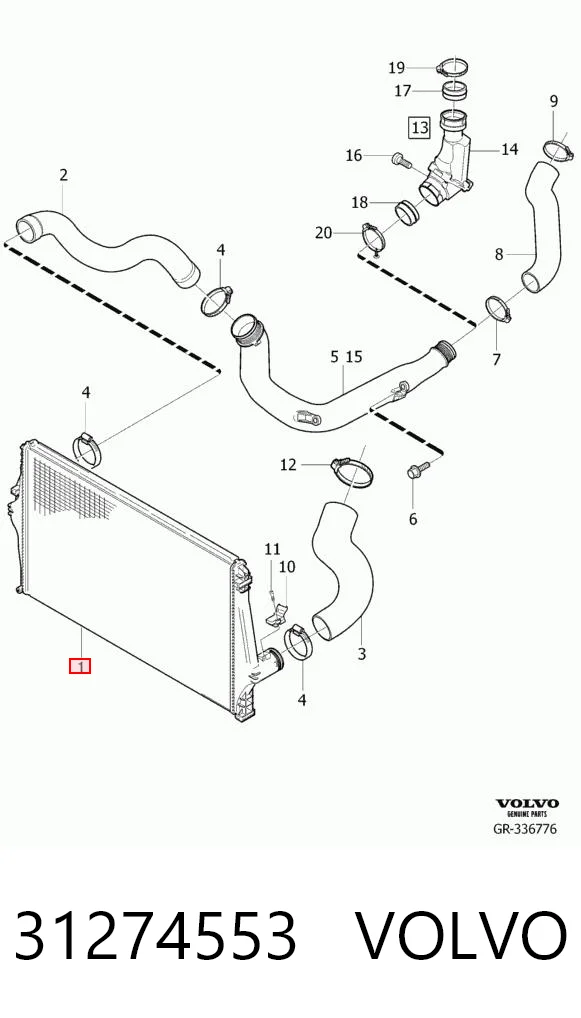 31274553 Volvo Охладитель наддувочного воздуха