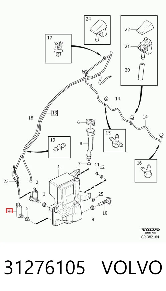 31276105 Volvo Насос омывателя фар
