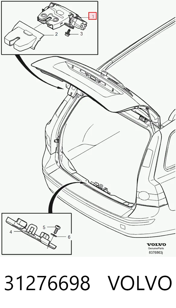 31276698 Volvo Замок пятой двери