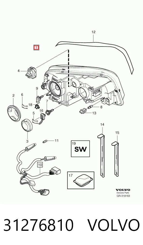 31276810 Volvo Фара передняя правая