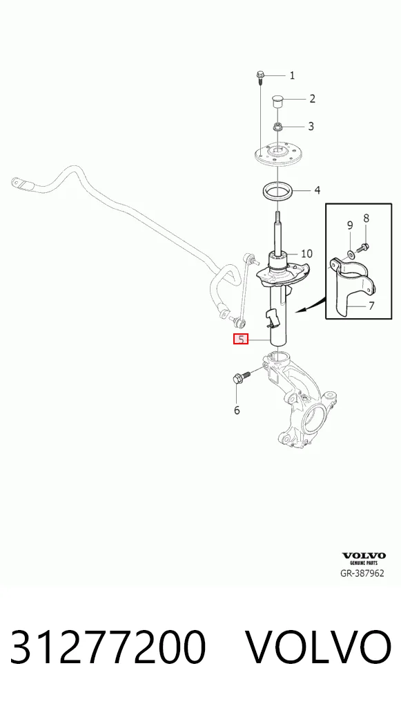 31277200 Volvo Амортизатор передней подвески правый