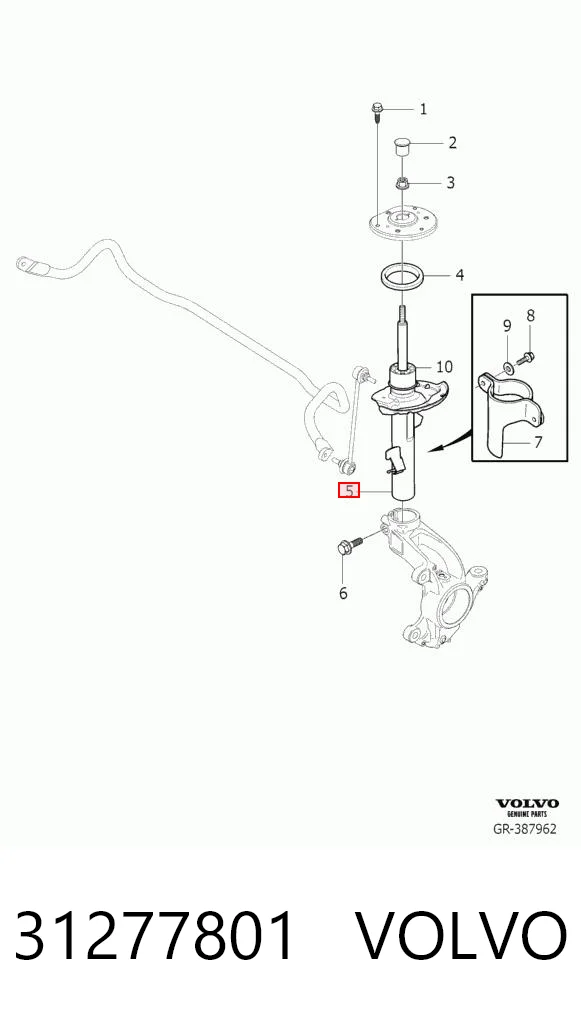 31277801 Volvo Амортизатор передний левый