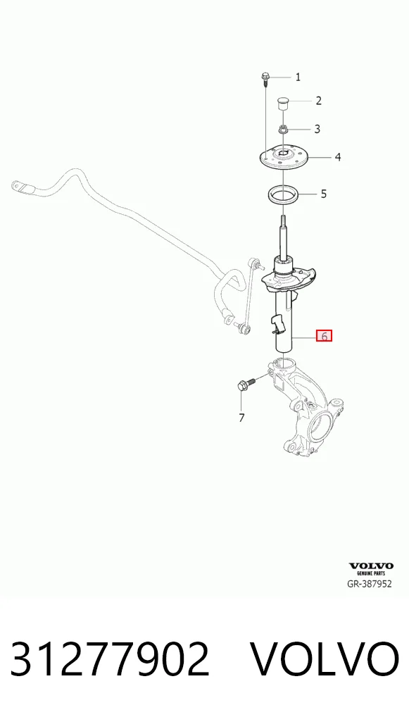 31277902 Volvo Амортизатор передний левый
