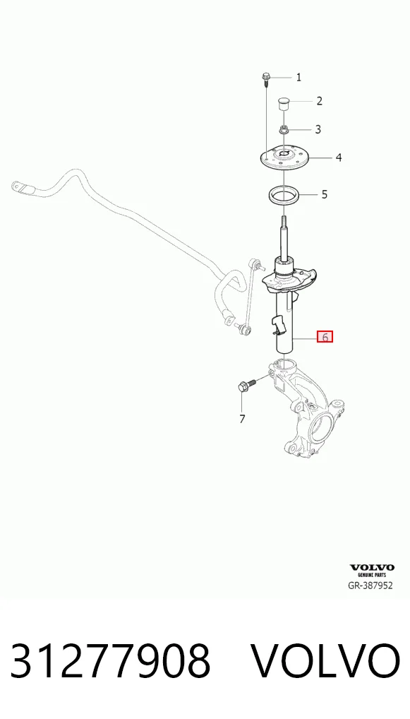 31277908 Volvo Амортизатор передней подвески правый