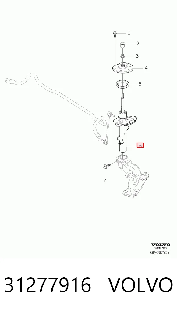31277916 Volvo Амортизатор передний левый