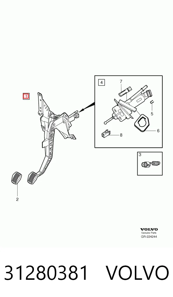 Педаль сцепления на Volvo V50  MW
