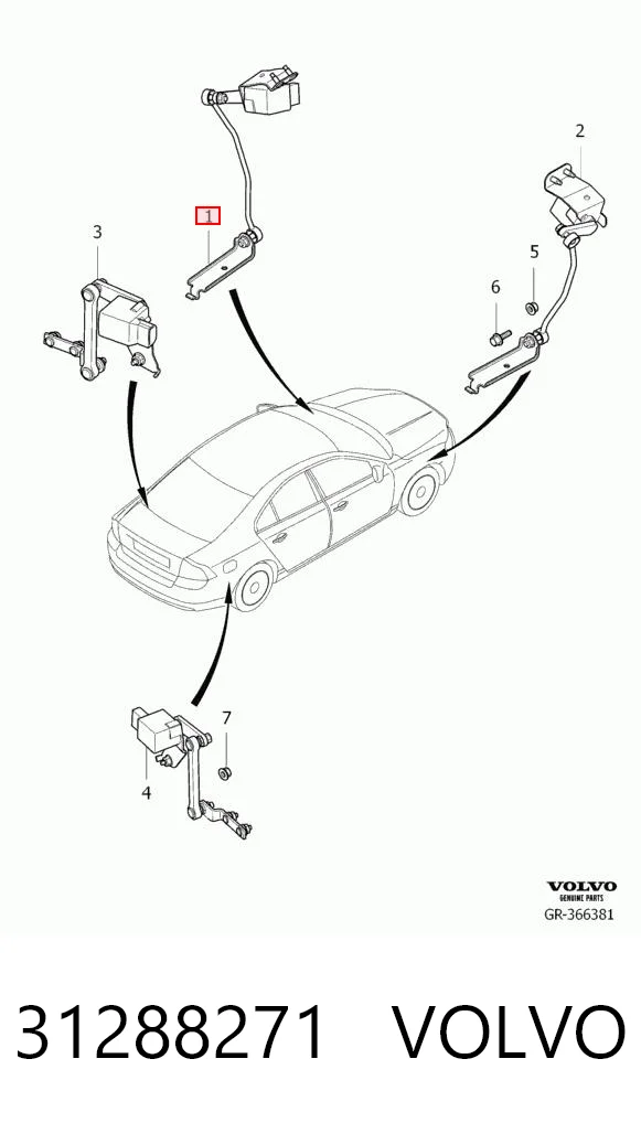 31288271 Volvo Датчик уровня положения кузова передний левый
