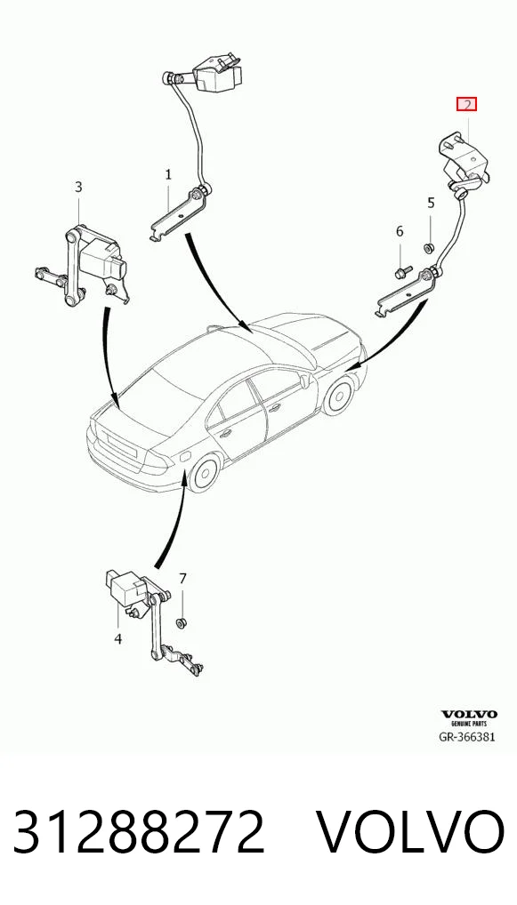 31288272 Volvo Датчик уровня положения кузова передний правый