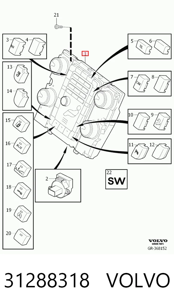 Механизм управления кондиционером на Volvo S80 II AS, AR