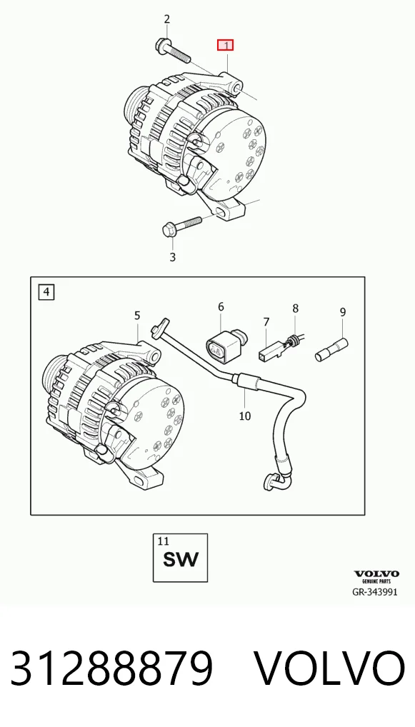 31288879 Volvo Генератор автомобильный
