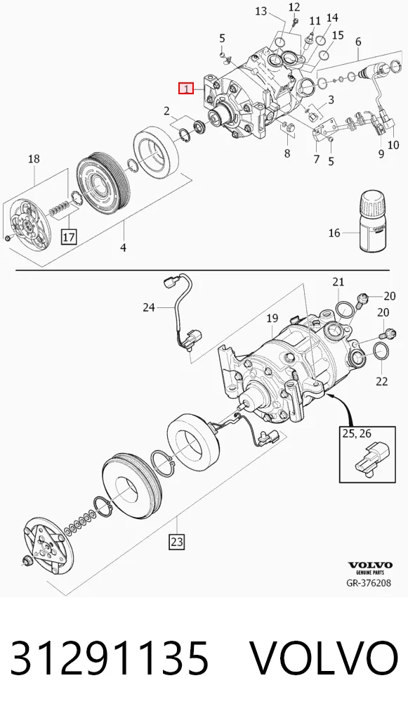 31291135 Volvo Компрессор хладагента