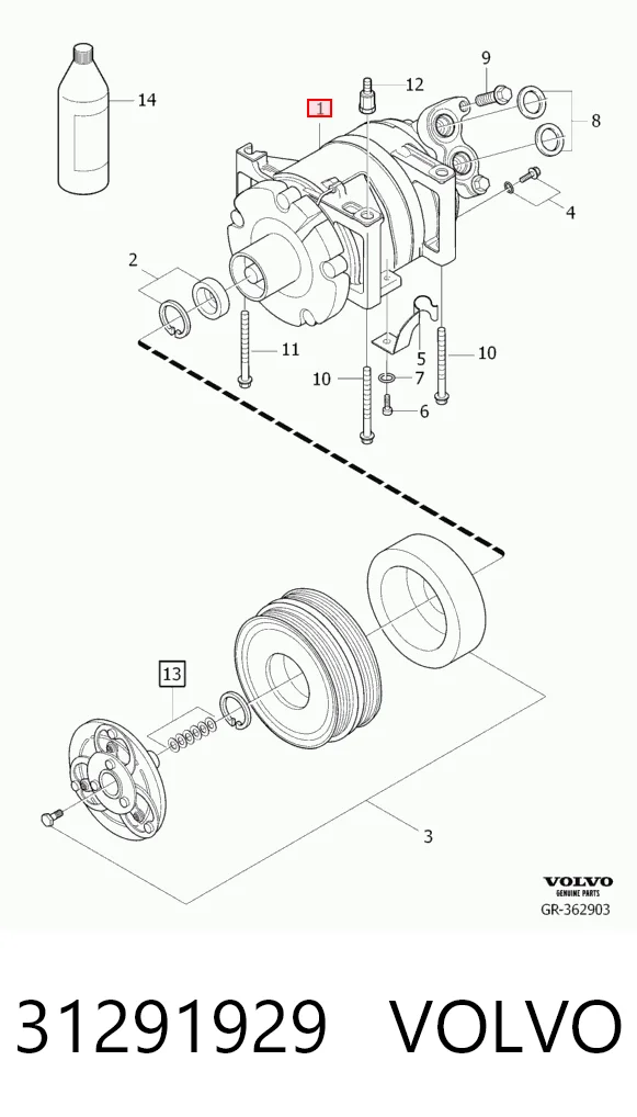 31291929 Volvo Компрессор хладагента