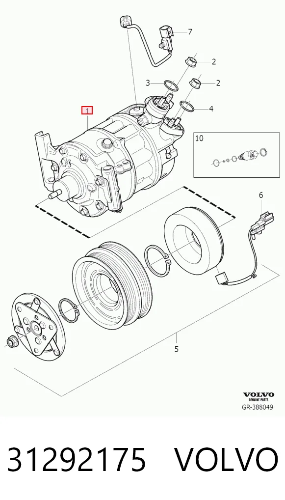 Компрессор кондиционера PXC161688 Sanden