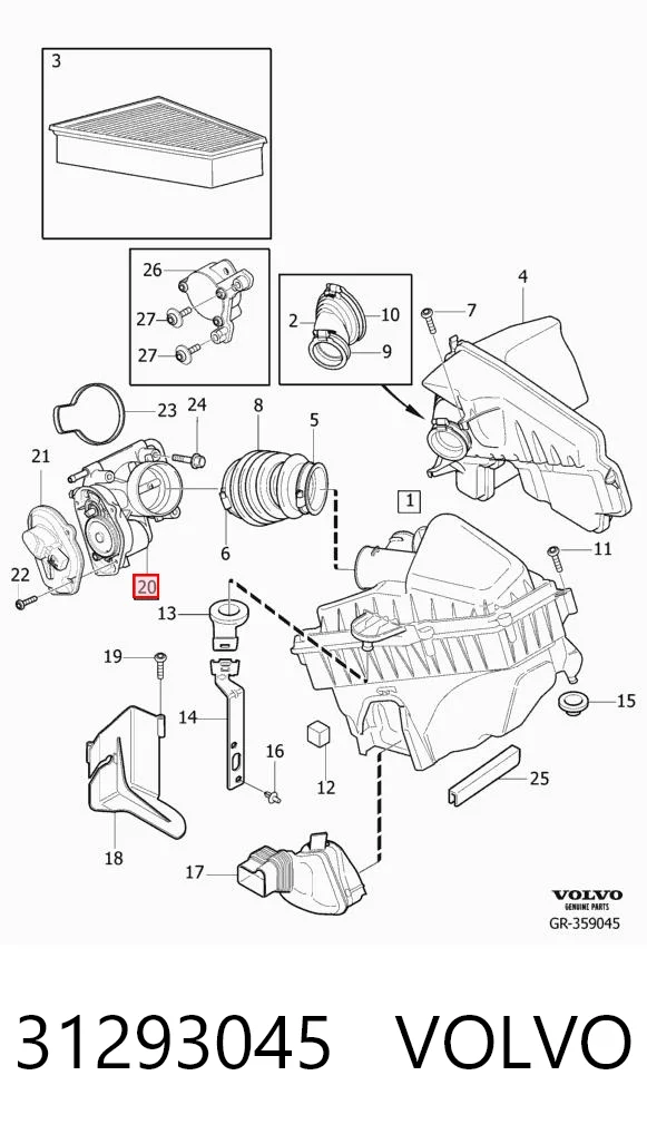 31293045 Volvo Дроссельная заслонка