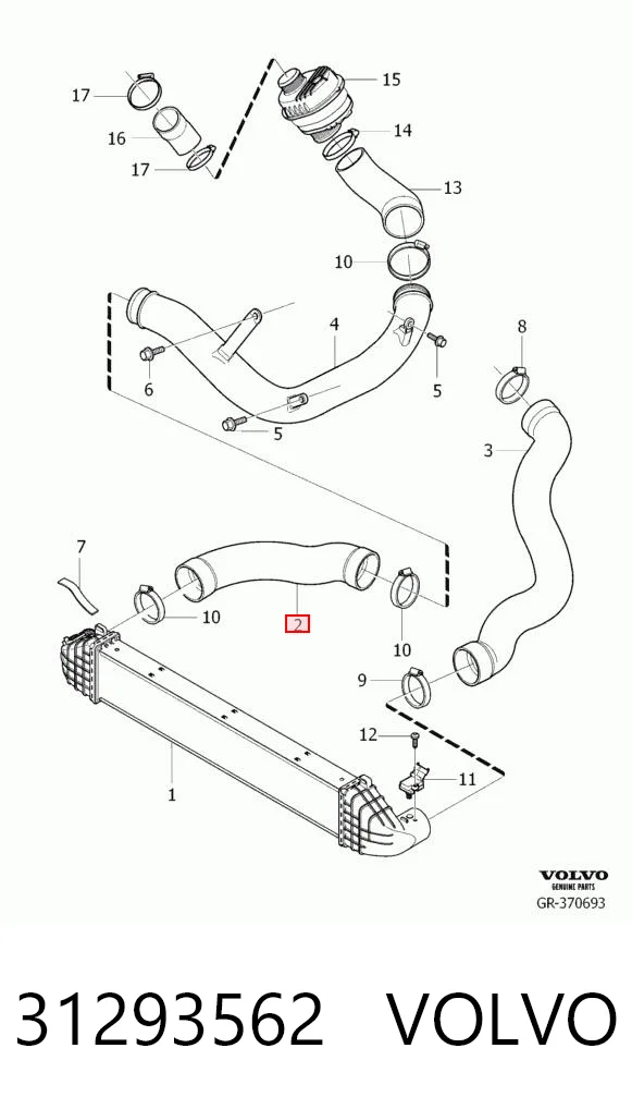 31293562 Volvo Патрубок интеркуллера