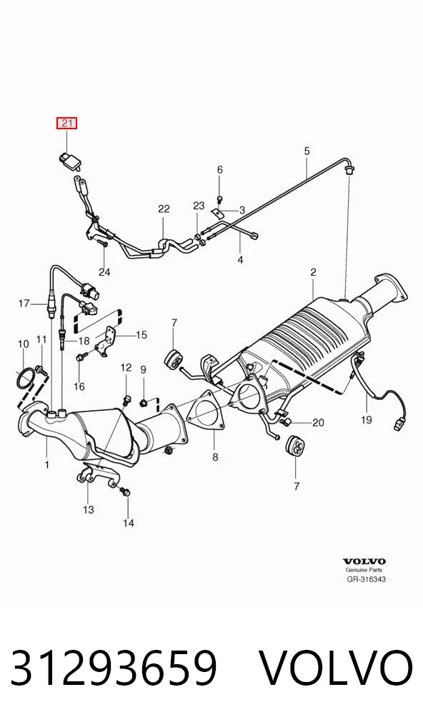 31293659 Volvo Датчик давления выхлопных газов