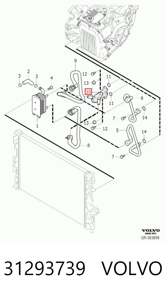 31293739 Volvo Термостат системы охлаждения масла АКПП