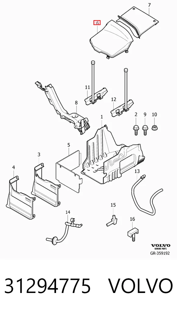 31294775 Volvo Крышка ящика аккумулятора