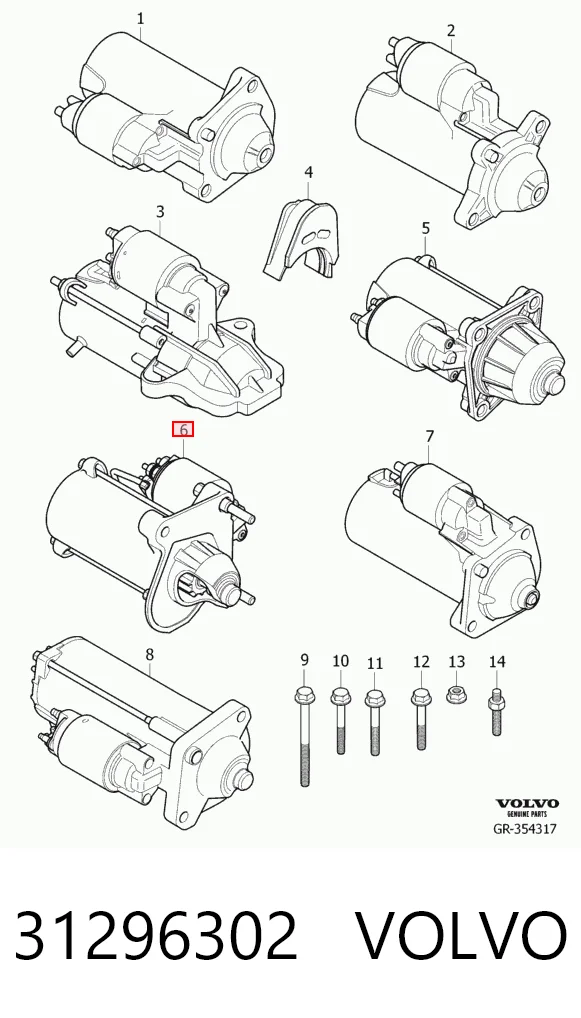 31296302 Volvo Стартер автомобиля