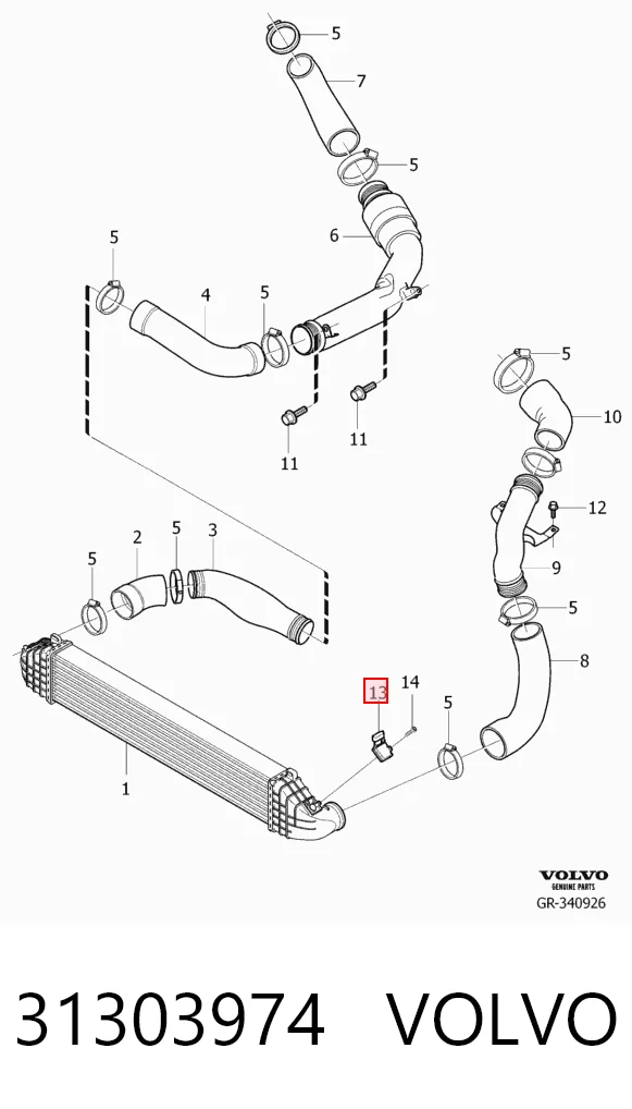 31303974 Volvo Датчик давления воздуха