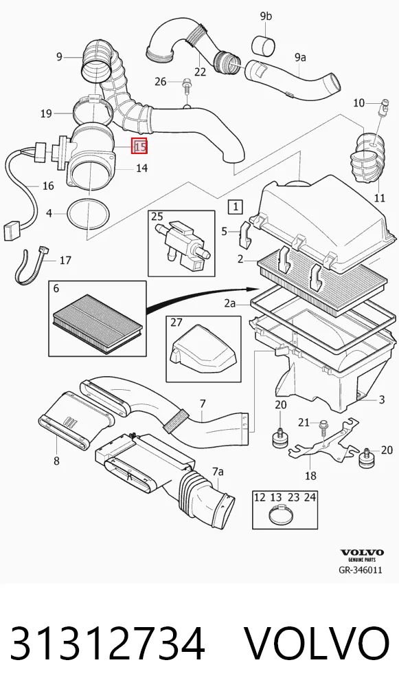 31312734 Volvo Датчик расхода воздуха