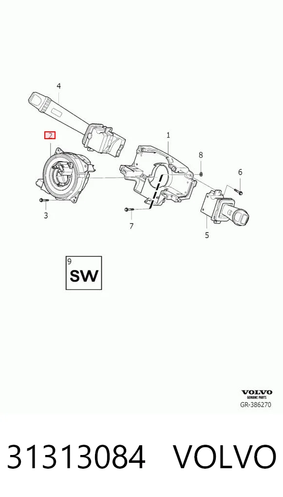 31313084 Volvo Кольцо подушки безопасности