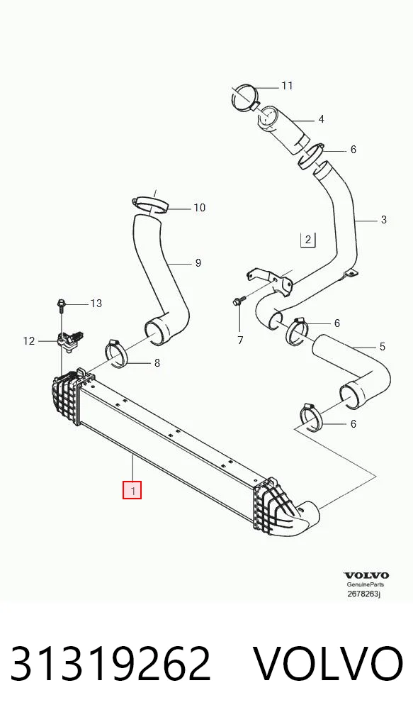 31319262 Volvo Охладитель наддувочного воздуха