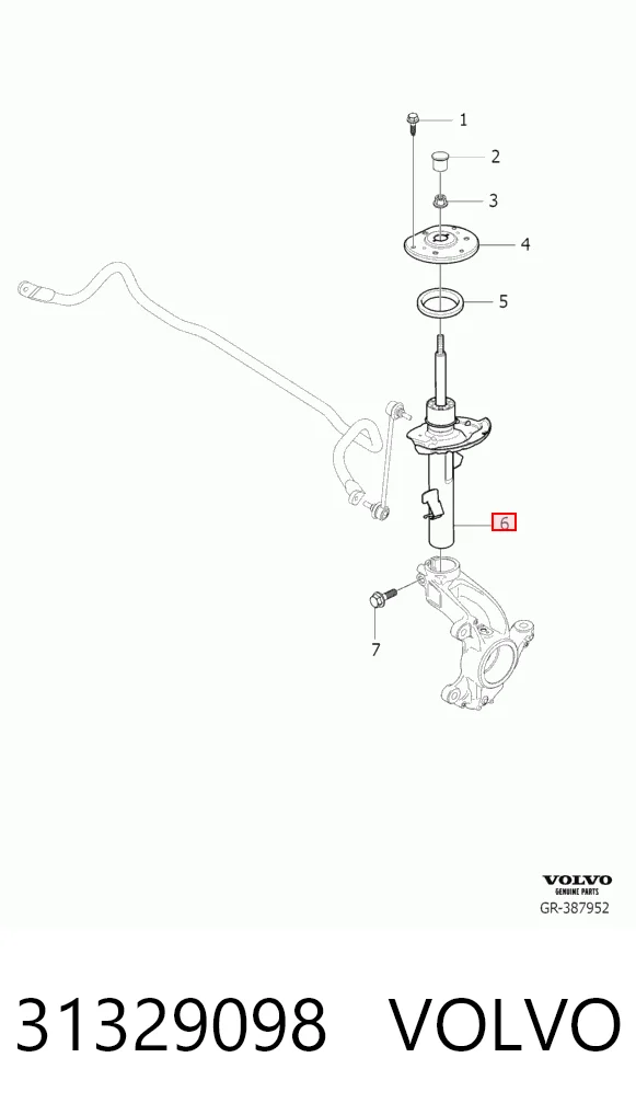 31329098 Volvo Амортизатор передний левый