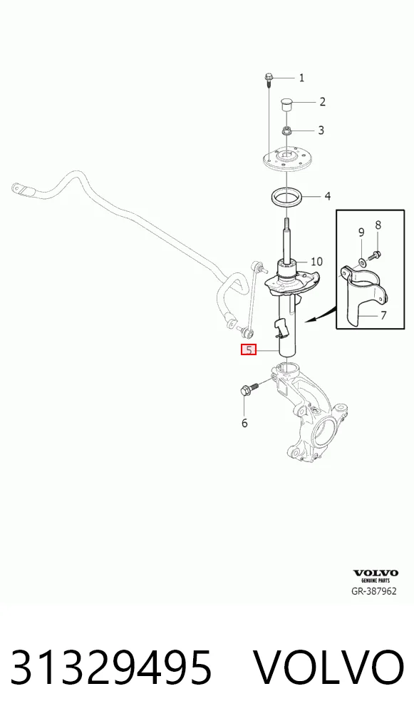 31329495 Volvo Амортизатор передней подвески правый