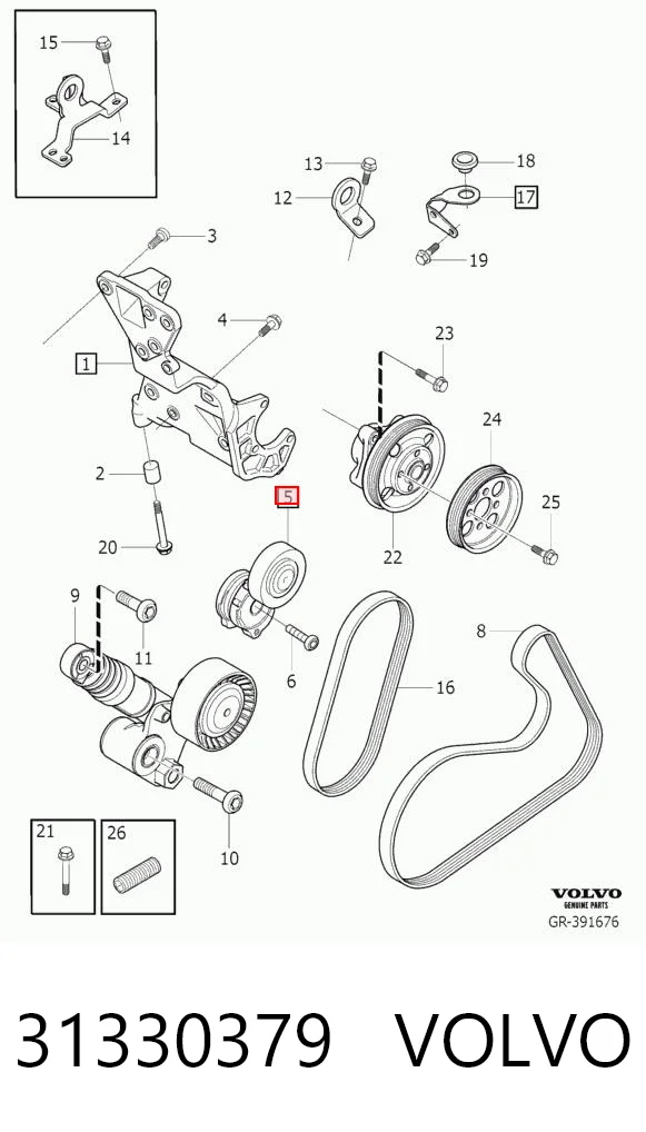 31330379 Volvo Натяжитель клинового ремня