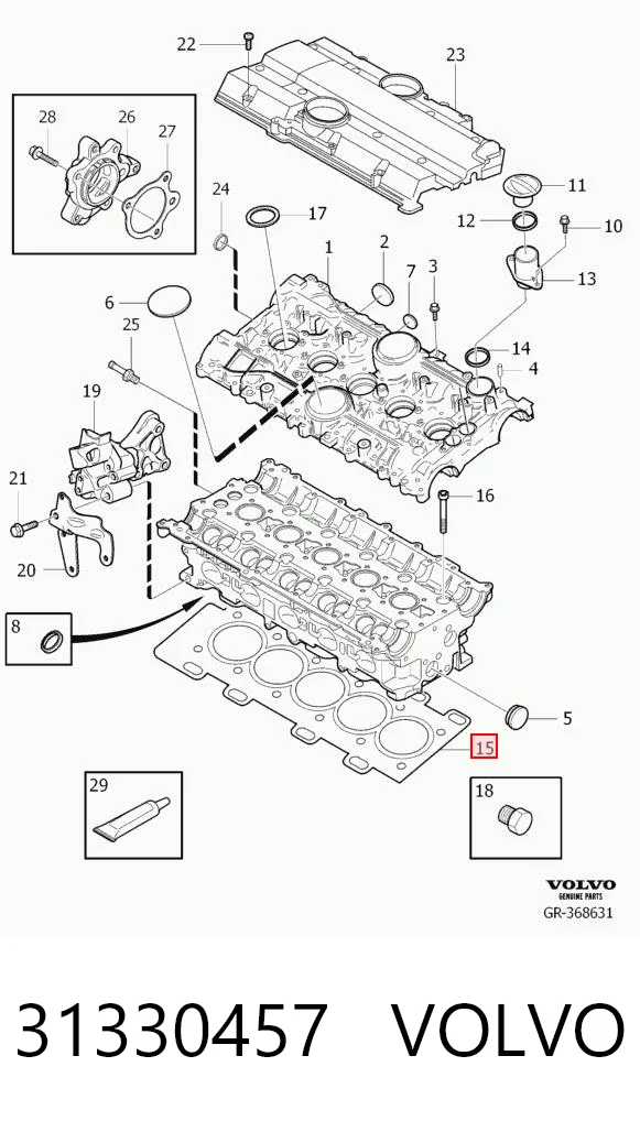 31330457 Volvo Прокладка головки блока