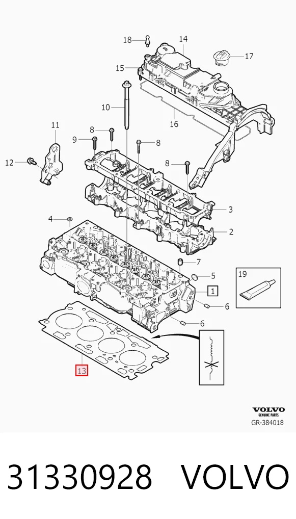 Купить 9676158280 Fiat/Alfa/Lancia Прокладка ГБЦ