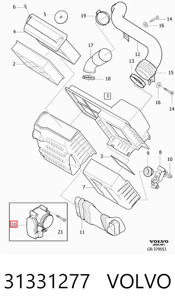 31331277 Volvo Дроссельная заслонка