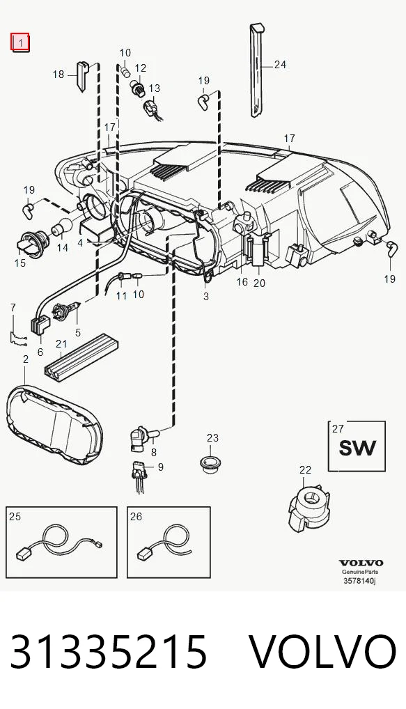 31335215 Volvo Фара