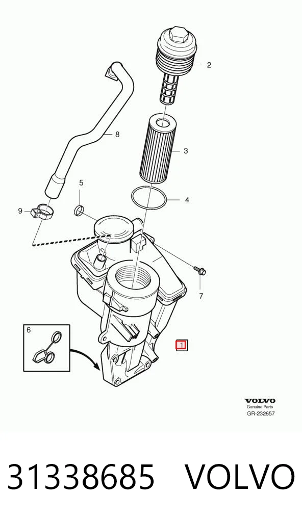 31338685 Volvo Корпус маслофильтра