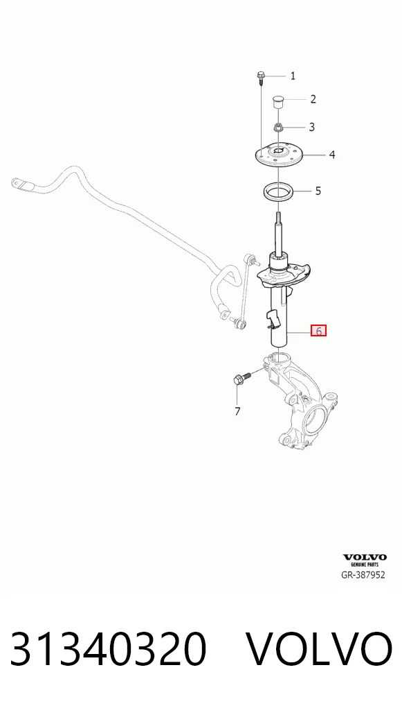 31340320 Volvo Амортизатор передний левый